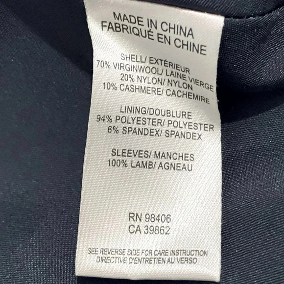 Theory Laura Leather Wool Cashmere Jacket Pea Coat - Picture 10 of 11